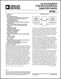 AD1893JST datasheet: 3V; low cost samplePort 16-bit stereo asynchronous rate converter. For consumer DC-R, DAT, DCC, MD and 8mm video tape recorders including portables AD1893JST