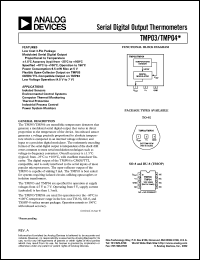 TMP03FT9 datasheet: 9V; serial digital output thermometers. For isolated sensors TMP03FT9