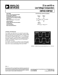 CMP401GS datasheet: 16V; 33MHz; 23ns and 65ns low voltage comparator. For battery-operated instrumentation and line receivers CMP401GS