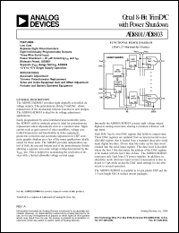 AD8803AN datasheet: 0.3-8V; 450-500mW; octal 8-bit trimDAC with power shutdown AD8803AN