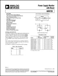 ADM709MAR datasheet: 0.3-6V; 470-727mW; power supply monitor with reset. For microprocessor systems, computers and controllers ADM709MAR