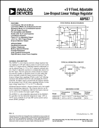 ADP667AR datasheet: 18V; adjustable low-dropout linear voltage regulator. For handheld instruments, cellular telephones ADP667AR