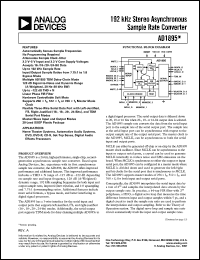 AD1895YRSRL datasheet: 3.3-5.0V; 192KHz stereo asynchronous sample rate converter. For home theater systems, automotive audio systems,DVD, DVD-R, CD-R, set-top boxers, digital audio effects processors AD1895YRSRL