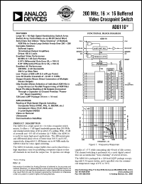 AD8116-EB datasheet: 12.0V; 3.5W; 200MHz, 16x16 buffered video crosspoint switch AD8116-EB