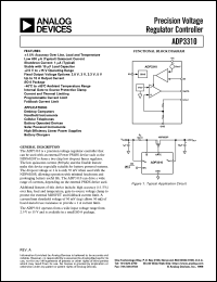 ADP3310AR-2.8 datasheet: OutputV: 2.8V; precision voltage regulator controller. For desktop computers, handheld instruments ADP3310AR-2.8