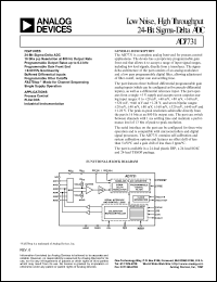 AD7731BRU datasheet: 0.3-7V; 450mW; low noise, high throughput 24-bit sigma-delta ADC. For process control, PLCs/DCS, industrial instrumentation AD7731BRU