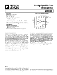 AD53040KRP datasheet: 13V; ultrahigh speed pin driver with inhibit mode AD53040KRP