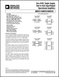 AD8552ARU datasheet: 6V; zero-drift, single-supply, rail-to-rail input/output operational amplifier AD8552ARU