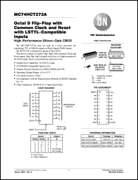 MC74HC273AN datasheet: Octal D Flip-Flop with Common Clock and Reset with LSTTL Compatible Inputs MC74HC273AN