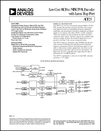 AD725AR-REEL7 datasheet: 6V; 800mW; low cost RGB to NTSC/PAL encoder with luma trap port AD725AR-REEL7