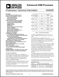 AD6426XB datasheet: Enhanced GSM processor AD6426XB