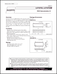LC72723 datasheet: RDS (radio data system) demodulation IC LC72723