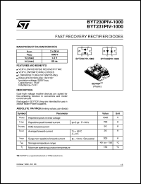 BYT230PIV-1000 datasheet: Fast recovery rectifier diodes, 1000V 30A BYT230PIV-1000