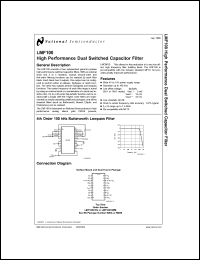 LMF100CIN datasheet: High Performance Dual Switched Capacitor Filter LMF100CIN