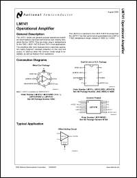 LM741CJ datasheet: Operational Amplifier LM741CJ