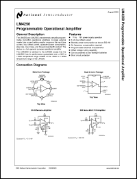 LM4250H datasheet: Programmable Operational Amplifier LM4250H