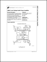 LM831N datasheet: Low-Voltage Audio Power Amplifier LM831N