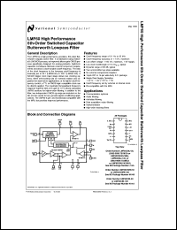 LMF60CIN-100 datasheet: High Performance 6th Order Switched Capacitor Butterworth Lowpass Filter LMF60CIN-100