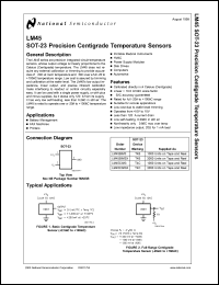 LM45BIMWA datasheet: SOT-23 Precision Centigrade Temperature Sensor LM45BIMWA