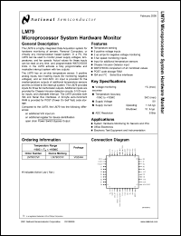 LM79M12CP datasheet: Microprocessor System Hardware Monitor LM79M12CP