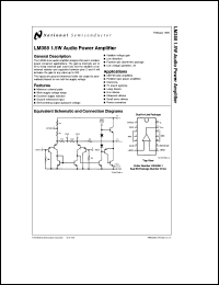 LM388N-1 datasheet: 1.5-W Audio Power Amplifier LM388N-1