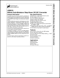 LM2619ATL datasheet: 500mA Sub-Miniature Step-Down DC-DC Converter LM2619ATL
