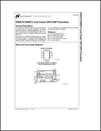 DS8673N datasheet: Low Power VHF/UHF Prescalers DS8673N