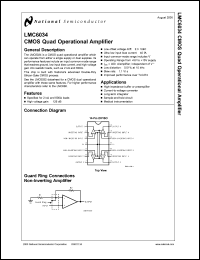 LMC6034IN datasheet: CMOS Quad Operational Amplifier LMC6034IN