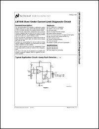 LM1946N datasheet: Over/Under Current Limit Diagnostic Circuit LM1946N