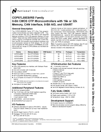COP87L88EBV-XED datasheet: 8-Bit CMOS OTP Microcontrollers with 16k Memory, CAN Interface, 8-Bit A/D, and USART COP87L88EBV-XED