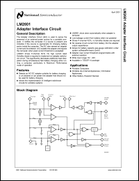 LM2601MTCEVAL datasheet: Adapter Interface Circuit LM2601MTCEVAL
