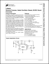 LM2623EV datasheet: General Purpose, Gated Oscillator Based, DC/DC Boost Converter LM2623EV