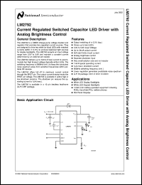 LM2792LDX-H datasheet: Current Regulated Switched Capacitor LED Driver with Analog Brightness Control LM2792LDX-H