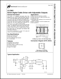 CLC001AJE datasheet: Serial Digital Cable Driver with Adjustable Outputs CLC001AJE