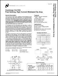 CLC103AI datasheet: Fast Setting, High Current Wideband CLC103AI