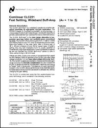 CLC231AK datasheet: Fast Settling Wideband Buff-Amp CLC231AK