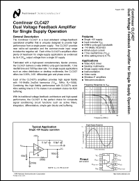 CLC427AJP datasheet: Dual Voltage Feedback For Single Supply Operation CLC427AJP