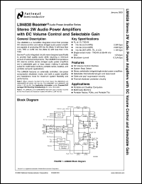 LM4838LQX datasheet: Stereo 2W Audio Power Amplifiers with DC Volume Control and Selectable Gain LM4838LQX