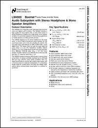 LM4930ITL datasheet: Audio Subsystem with Stereo Headphone & Mono Speaker Amplifiers LM4930ITL