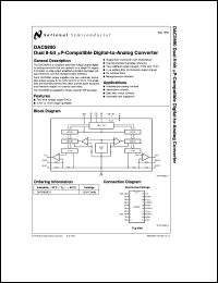 DAC0890CIJ datasheet: Dual 8-Bit Microprocessor-Compatible Digital-to-Analog Converter DAC0890CIJ