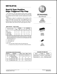 SN74LS74AD datasheet: Dual D-Type Positive Edge-Triggered Flip-Flop SN74LS74AD