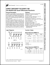 DS96F173MJ datasheet: RS-485/RS-422 Quad Differential Receiver DS96F173MJ