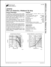 LMH6702MFX datasheet: Ultra Low Distortion, Wideband Op Amp LMH6702MFX