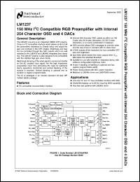 LM1237AAF/NA datasheet: 150 MHz I2C Compatible RGB Preamplifier with Internal 254 Character OSD and 4 DACs LM1237AAF/NA