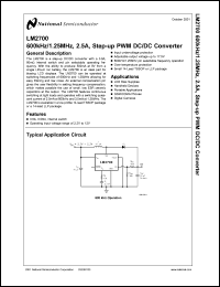 LM2700MT-ADJ datasheet: 600kHz/1.25MHz, 2.5A, Step-up PWM DC/DC Converter LM2700MT-ADJ
