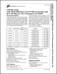 COP8SGE7HLQ8 datasheet: 8-Bit CMOS OTP Based with 8k Memory, Two Comparators, and USART COP8SGE7HLQ8
