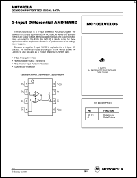 MC100LVEL05DR2 datasheet: Low Voltage 2-Input Differential AND/NAND MC100LVEL05DR2