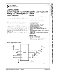 LM2795BL datasheet: Current Regulated Switched Capacitor LED Supply with Analog and PWM Brightness Control LM2795BL