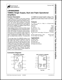 LMH6683MA datasheet: 190MHz Single Supply, Dual and Triple Operational Amplifiers LMH6683MA