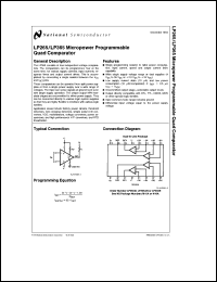 LP365MX datasheet: Micropower Programmable Quad Comparator LP365MX